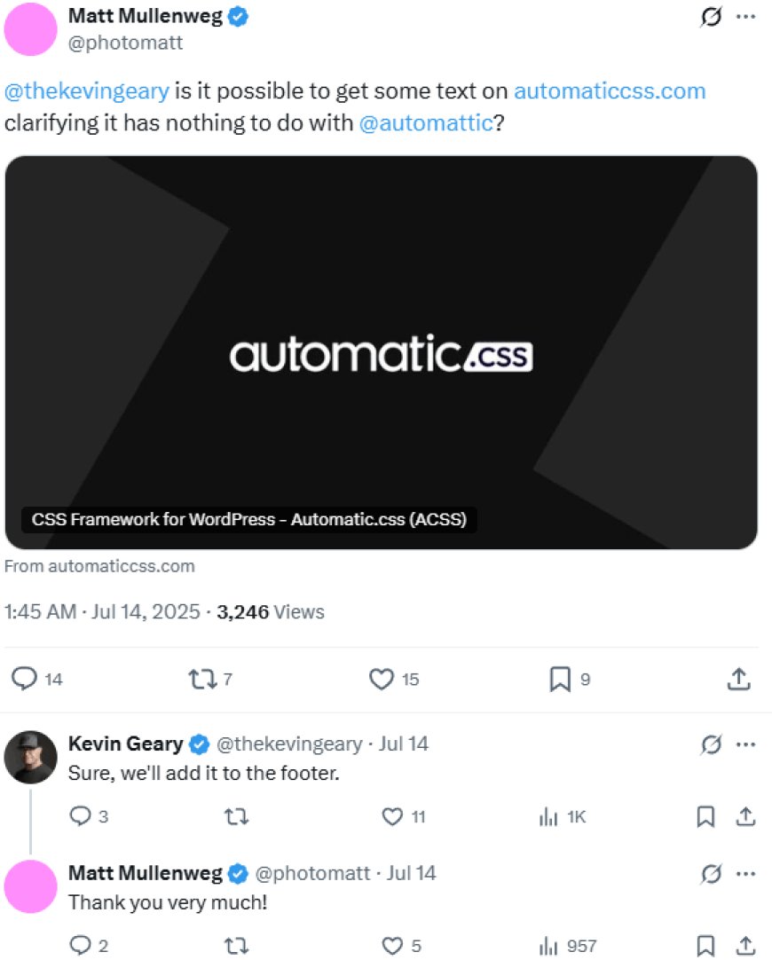 Automattic Contesta l’Uso del Termine “Automatico” per un Prodotto di WordPress